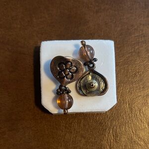 Elegant Bronze Heart Earrings